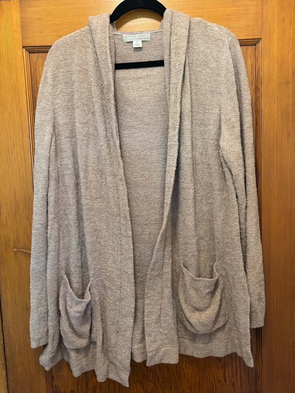 Barefoot Dreams Hooded Cardigan in Light Taupe